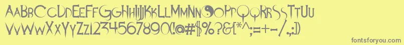 Fonte Demonsanddarlings – fontes cinzas em um fundo amarelo