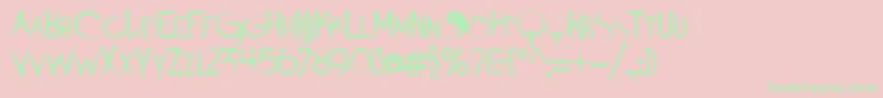 Demonsanddarlings-Schriftart – Grüne Schriften auf rosa Hintergrund