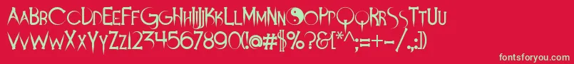 Demonsanddarlings-fontti – vihreät fontit punaisella taustalla