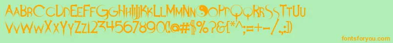 Demonsanddarlings Font – Orange Fonts on Green Background