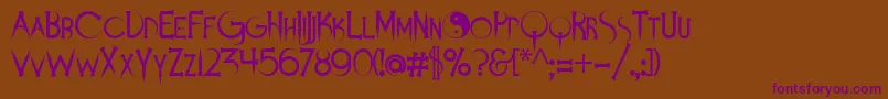 Demonsanddarlings-fontti – violetit fontit ruskealla taustalla