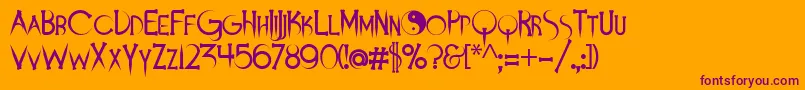 Demonsanddarlings-fontti – violetit fontit oranssilla taustalla