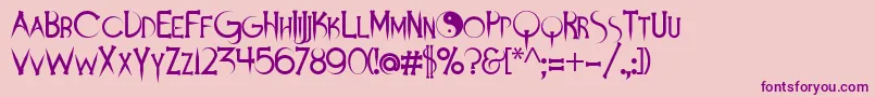 Demonsanddarlings-fontti – violetit fontit vaaleanpunaisella taustalla