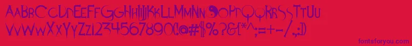 Demonsanddarlings Font – Purple Fonts on Red Background