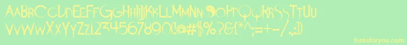 Demonsanddarlings Font – Yellow Fonts on Green Background