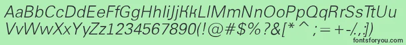 AGroticltItalic Font – Black Fonts on Green Background