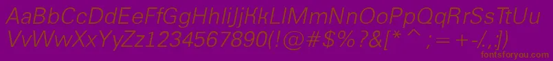 Шрифт AGroticltItalic – коричневые шрифты на фиолетовом фоне