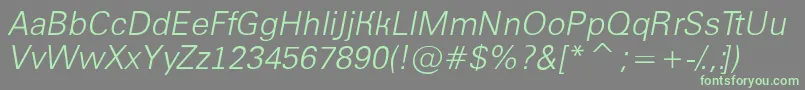 AGroticltItalic Font – Green Fonts on Gray Background