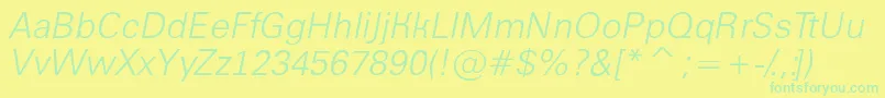 AGroticltItalic Font – Green Fonts on Yellow Background