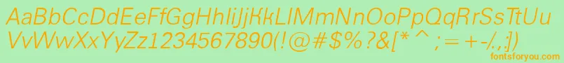 AGroticltItalic Font – Orange Fonts on Green Background