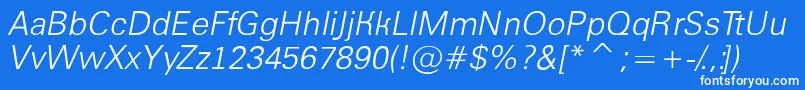 AGroticltItalic Font – White Fonts on Blue Background