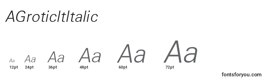 Размеры шрифта AGroticltItalic