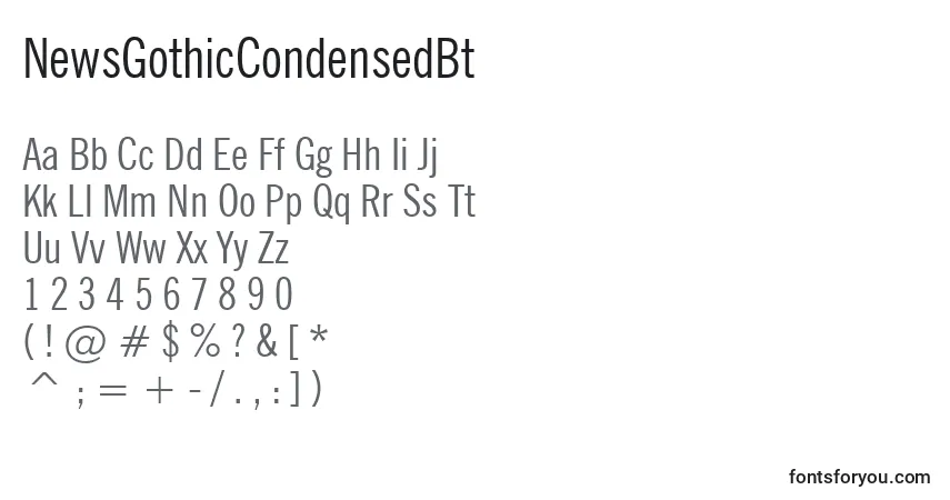 NewsGothicCondensedBt Font – alphabet, numbers, special characters