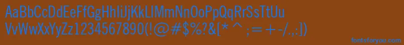NewsGothicCondensedBt Font – Blue Fonts on Brown Background