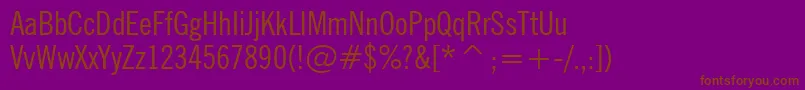 NewsGothicCondensedBt Font – Brown Fonts on Purple Background