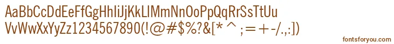 NewsGothicCondensedBt Font – Brown Fonts on White Background