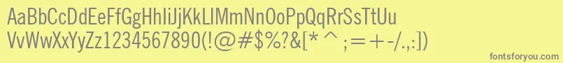 NewsGothicCondensedBt Font – Gray Fonts on Yellow Background