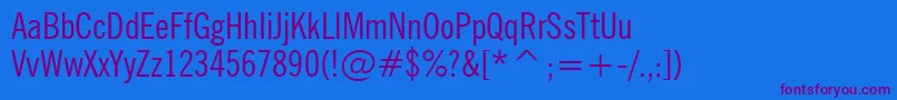 NewsGothicCondensedBt Font – Purple Fonts on Blue Background