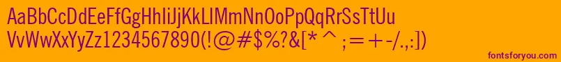 NewsGothicCondensedBt Font – Purple Fonts on Orange Background