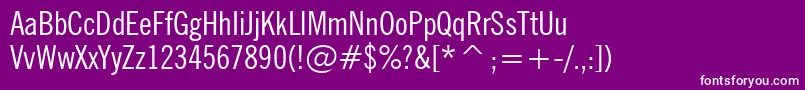 NewsGothicCondensedBt Font – White Fonts on Purple Background