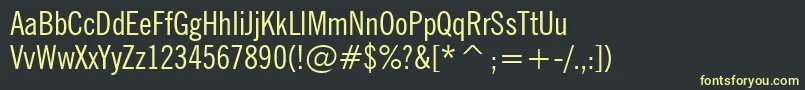 NewsGothicCondensedBt Font – Yellow Fonts on Black Background