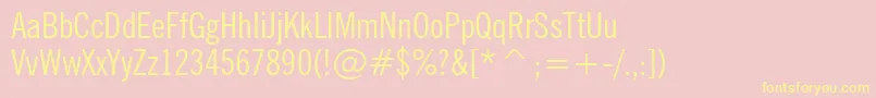 NewsGothicCondensedBt Font – Yellow Fonts on Pink Background