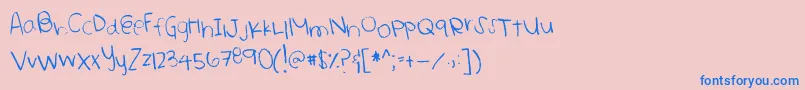 Heathlkeit-fontti – siniset fontit vaaleanpunaisella taustalla