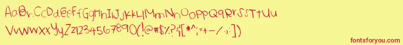Heathlkeit Font – Red Fonts on Yellow Background
