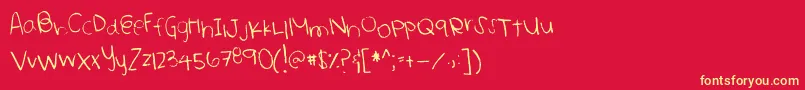 Heathlkeit Font – Yellow Fonts on Red Background