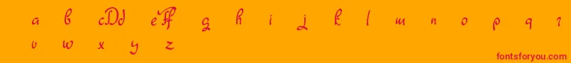 FagythDemo-Schriftart – Rote Schriften auf orangefarbenem Hintergrund