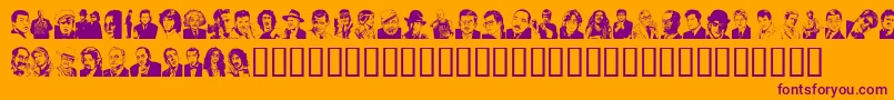 Udeman ffy-Schriftart – Violette Schriften auf orangefarbenem Hintergrund