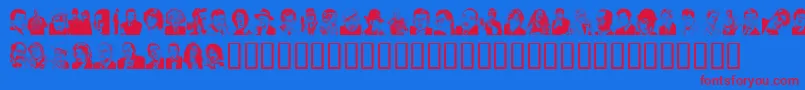 Udeman ffy Font – Red Fonts on Blue Background
