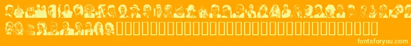 Udeman ffy-Schriftart – Gelbe Schriften auf orangefarbenem Hintergrund