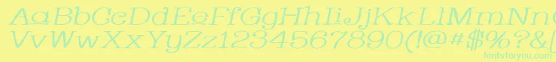 Whacuwi Font – Green Fonts on Yellow Background