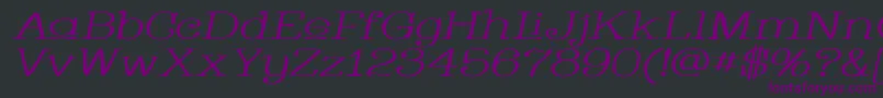 Czcionka Whacuwi – fioletowe czcionki na czarnym tle