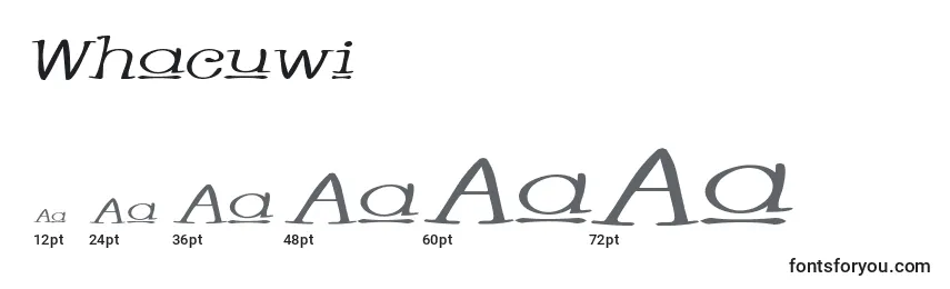 Размеры шрифта Whacuwi