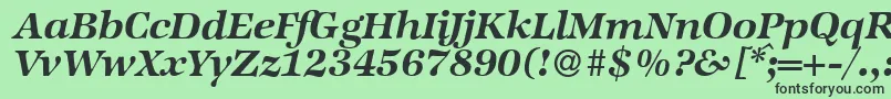 Шрифт ZabriskieinternationalBolditalic – чёрные шрифты на зелёном фоне