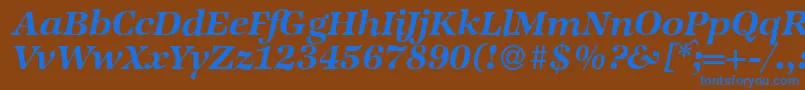 フォントZabriskieinternationalBolditalic – 茶色の背景に青い文字