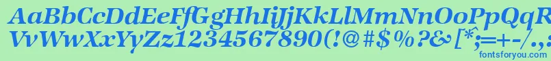 ZabriskieinternationalBolditalic Font – Blue Fonts on Green Background