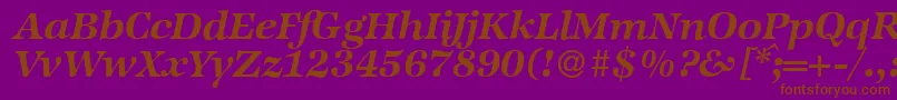 ZabriskieinternationalBolditalic Font – Brown Fonts on Purple Background