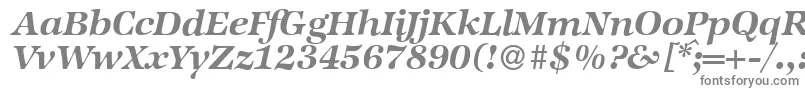 ZabriskieinternationalBolditalic Font – Gray Fonts on White Background