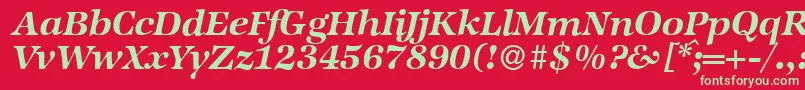 ZabriskieinternationalBolditalic Font – Green Fonts on Red Background