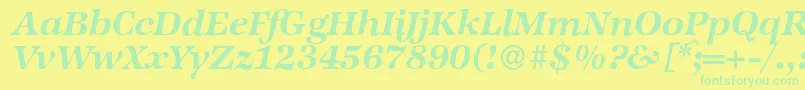 ZabriskieinternationalBolditalic-Schriftart – Grüne Schriften auf gelbem Hintergrund