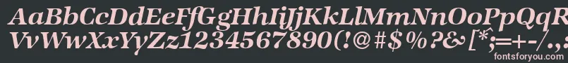ZabriskieinternationalBolditalic-Schriftart – Rosa Schriften auf schwarzem Hintergrund