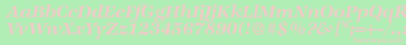 ZabriskieinternationalBolditalic Font – Pink Fonts on Green Background