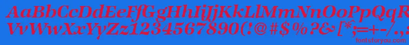 ZabriskieinternationalBolditalic Font – Red Fonts on Blue Background