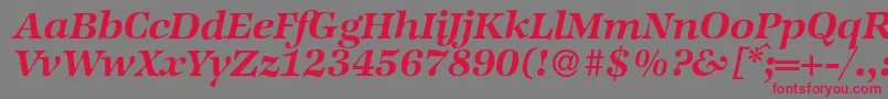 ZabriskieinternationalBolditalic-Schriftart – Rote Schriften auf grauem Hintergrund