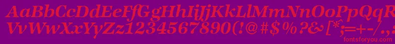 ZabriskieinternationalBolditalic Font – Red Fonts on Purple Background