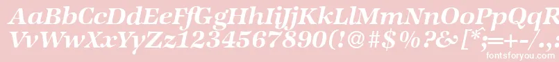 Шрифт ZabriskieinternationalBolditalic – белые шрифты на розовом фоне