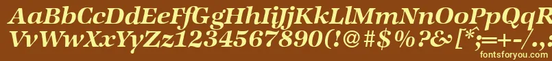 ZabriskieinternationalBolditalic Font – Yellow Fonts on Brown Background